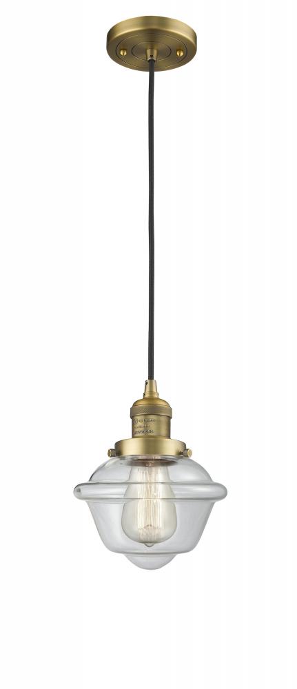 Oxford - 1 Light - 7 inch - Brushed Brass - Cord hung - Mini Pendant