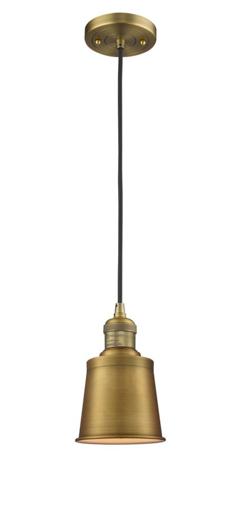 Addison - 1 Light - 5 inch - Brushed Brass - Cord hung - Mini Pendant