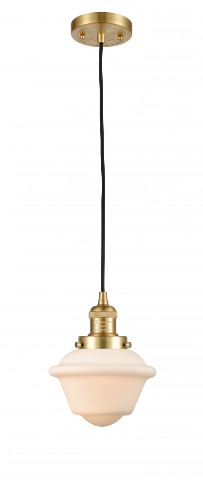 Oxford - 1 Light - 7 inch - Satin Gold - Cord hung - Mini Pendant