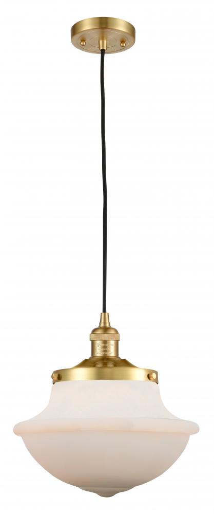 Oxford - 1 Light - 12 inch - Satin Gold - Cord hung - Mini Pendant