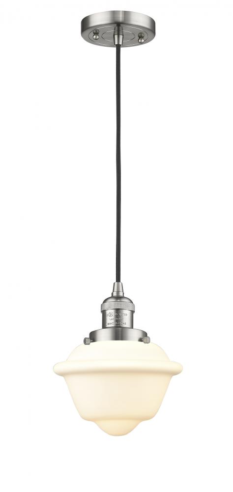 Oxford - 1 Light - 7 inch - Brushed Satin Nickel - Cord hung - Mini Pendant