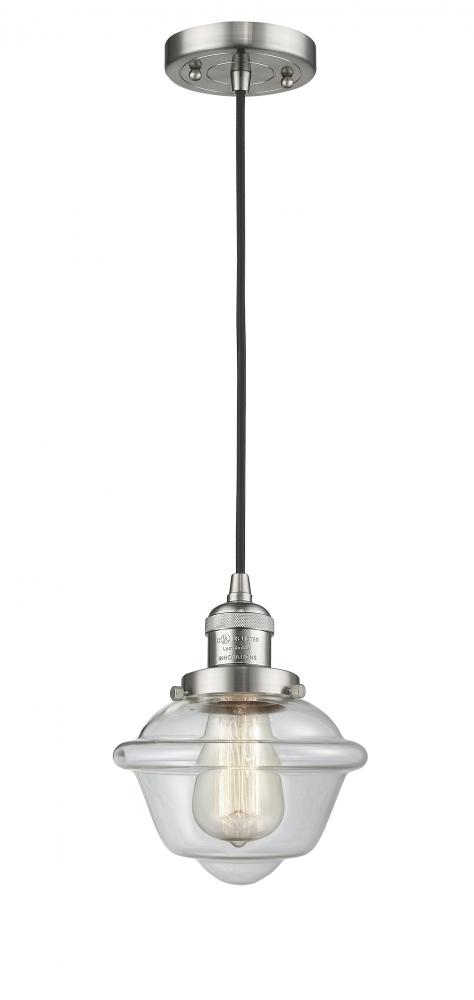 Oxford - 1 Light - 7 inch - Brushed Satin Nickel - Cord hung - Mini Pendant