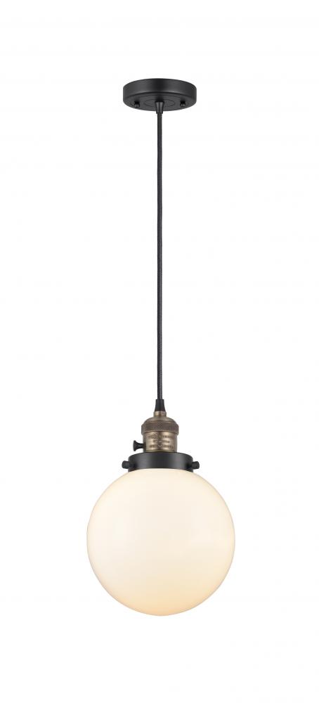 Beacon - 1 Light - 8 inch - Black Antique Brass - Cord hung - Mini Pendant