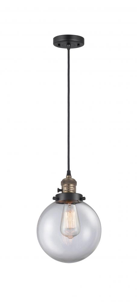 Beacon - 1 Light - 8 inch - Black Antique Brass - Cord hung - Mini Pendant