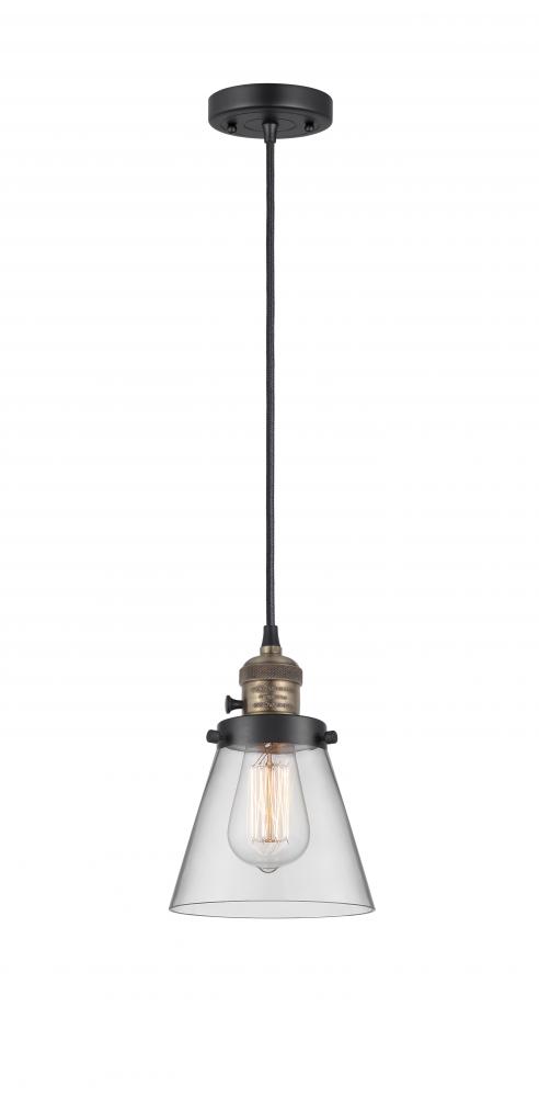 Cone - 1 Light - 6 inch - Black Antique Brass - Cord hung - Mini Pendant