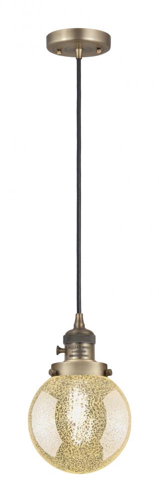 Beacon - 1 Light - 6 inch - Brushed Brass - Cord hung - Mini Pendant