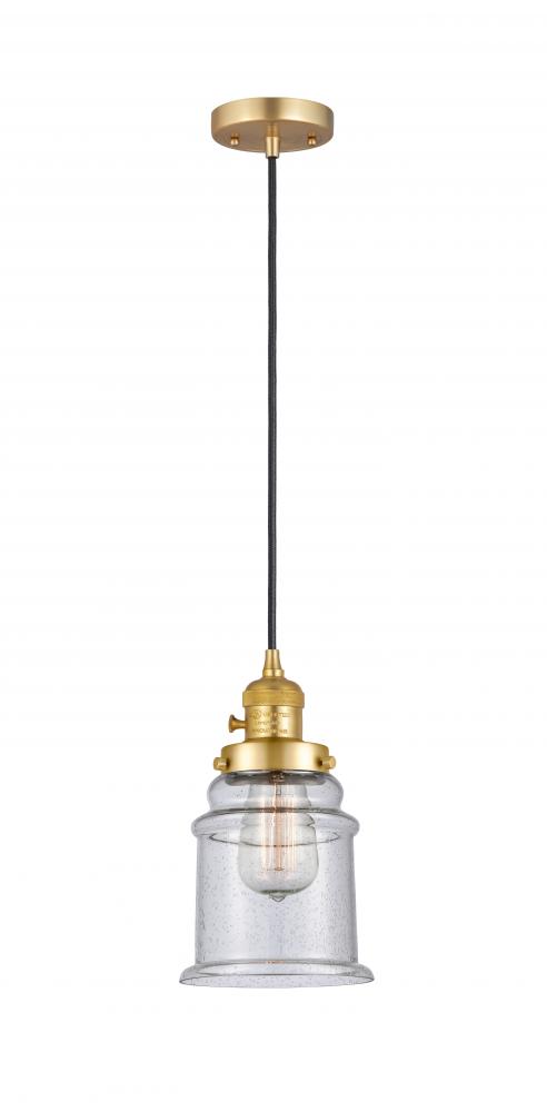 Canton - 1 Light - 6 inch - Satin Gold - Cord hung - Mini Pendant