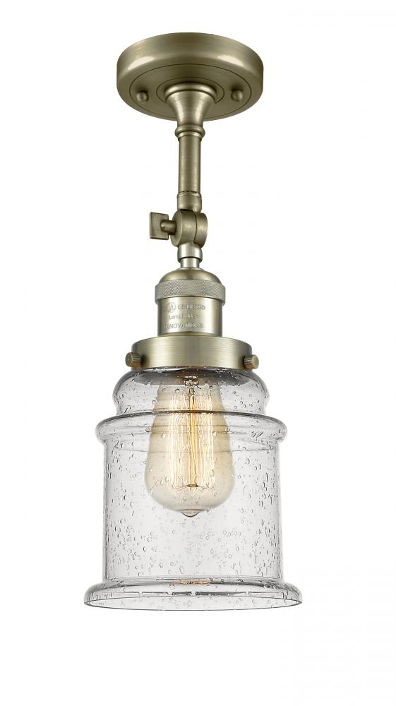 Canton - 1 Light - 6 inch - Antique Brass - Adjustable Semi-Flush Mount