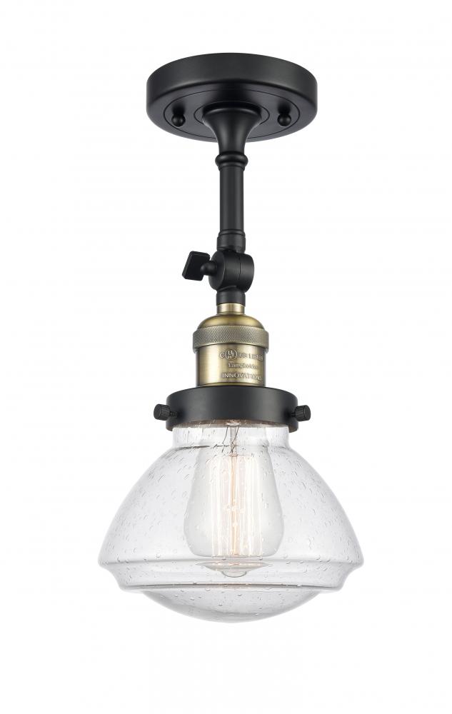 Olean - 1 Light - 7 inch - Black Antique Brass - Adjustable Semi-Flush Mount