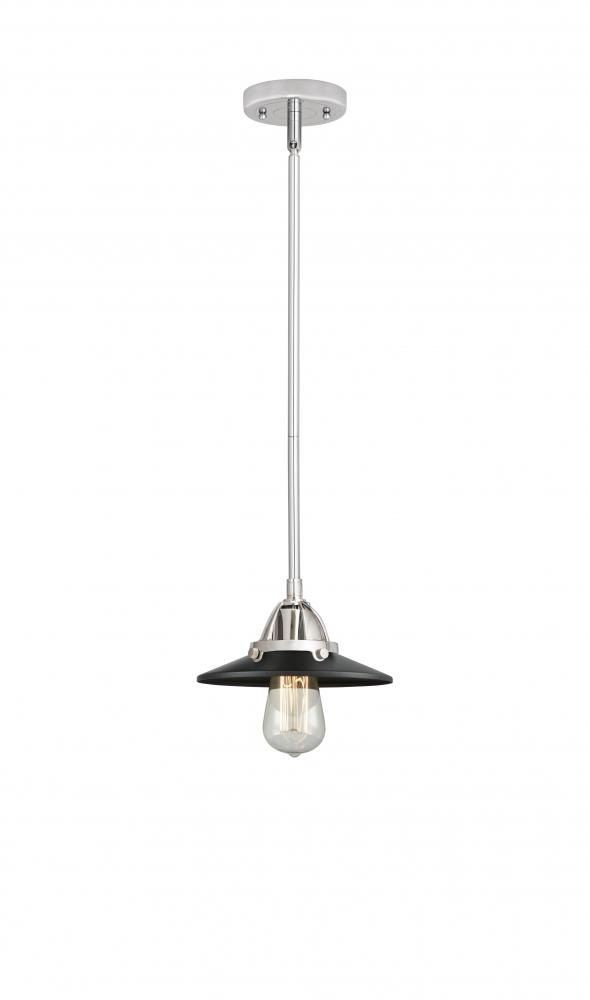 Railroad - 1 Light - 8 inch - Polished Chrome - Cord hung - Mini Pendant