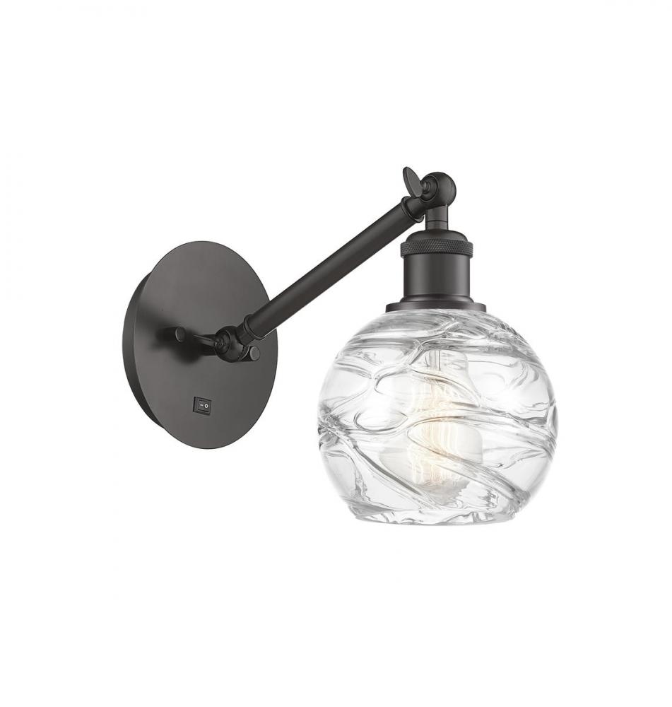 Athens Deco Swirl - 1 Light - 6 inch - Oil Rubbed Bronze - Adjustable Sconce