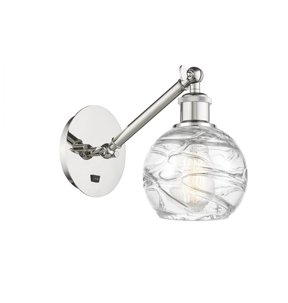 Athens Deco Swirl - 1 Light - 6 inch - Polished Nickel - Adjustable Sconce
