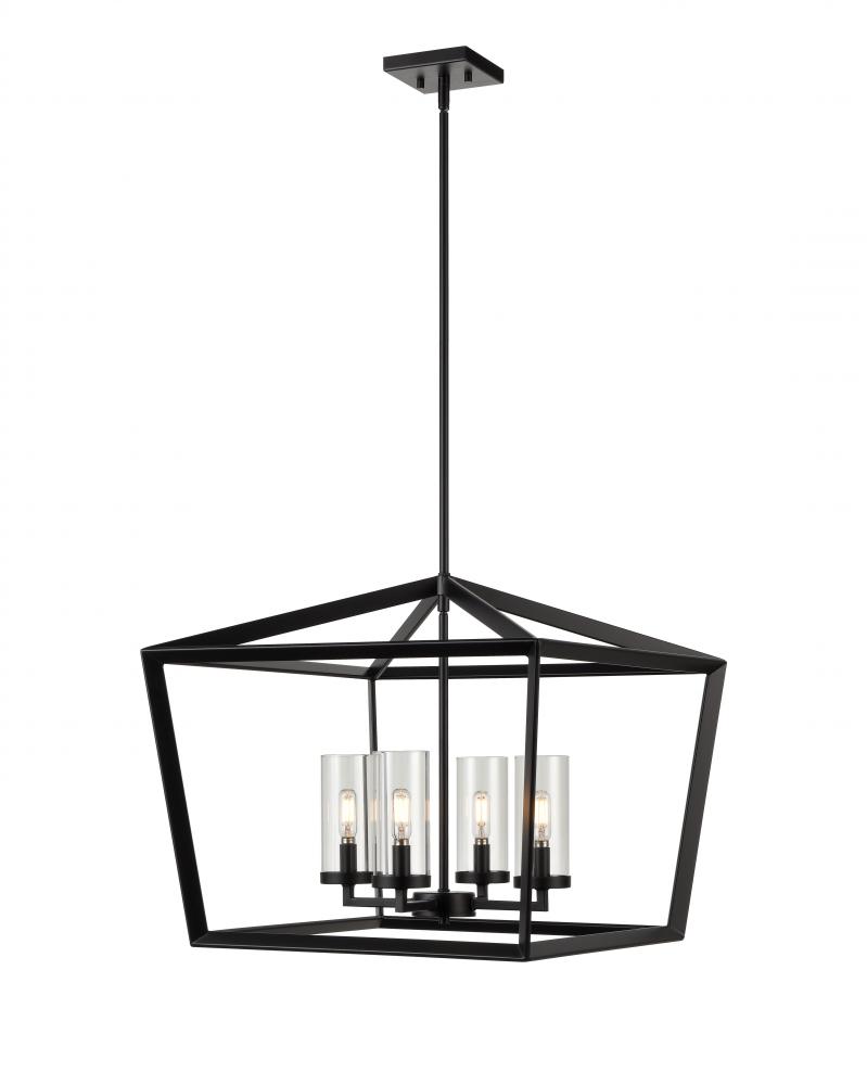 Colchester - 4 Light - 22 inch - Matte Black - Pendant
