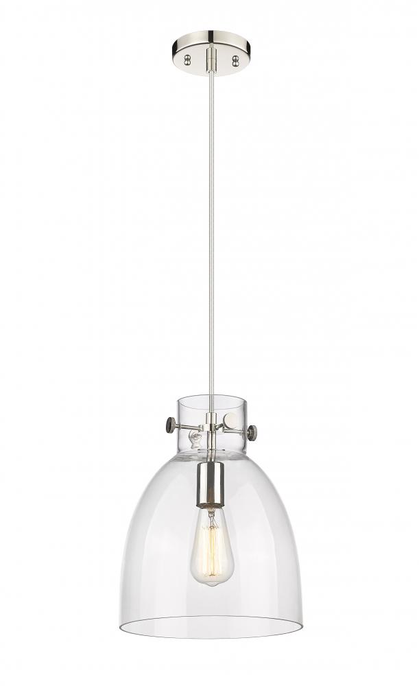 Newton Bell - 1 Light - 10 inch - Polished Nickel - Cord hung - Pendant