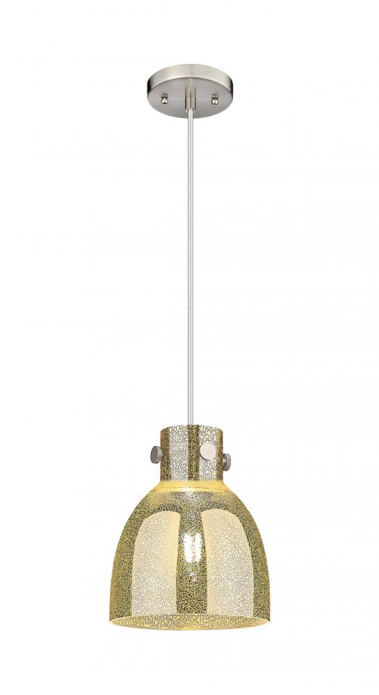 Newton Bell - 1 Light - 8 inch - Brushed Satin Nickel - Cord hung - Pendant