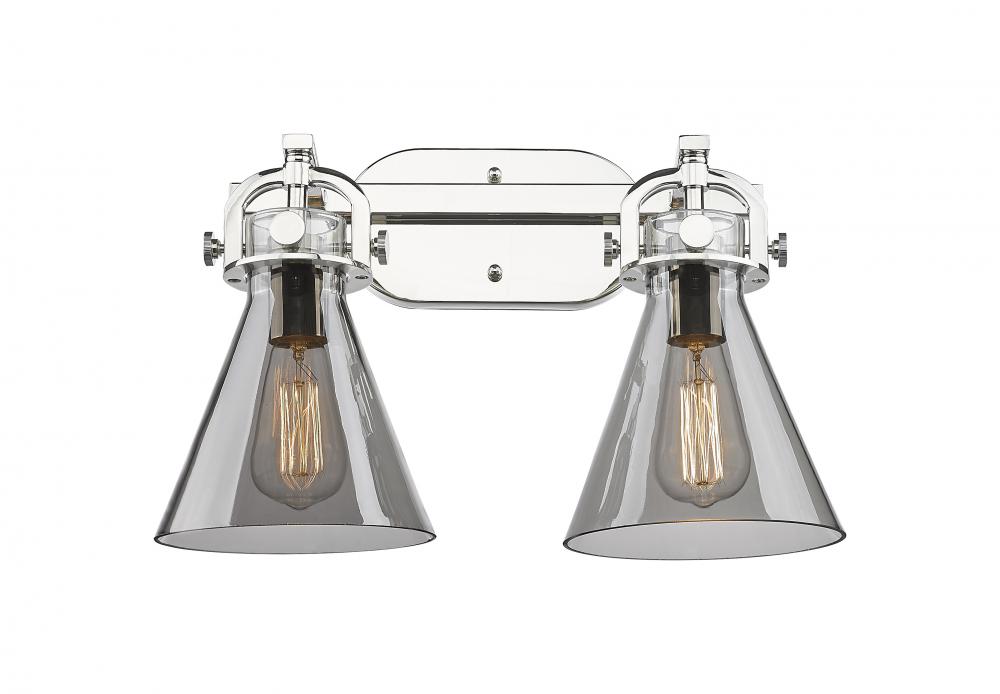 Newton Cone - 2 Light - 17 inch - Polished Nickel - Bath Vanity Light