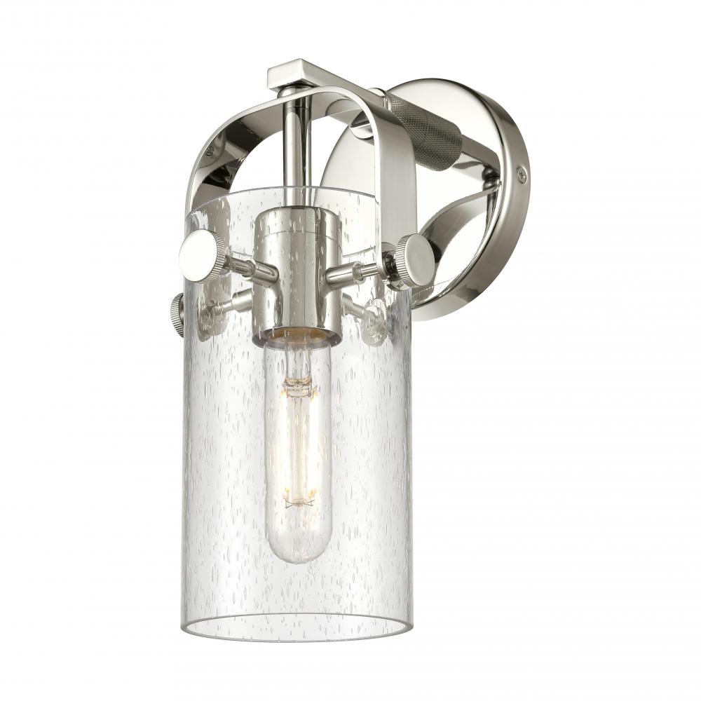 Pilaster II Cylinder - 1 Light - 7 inch Long Glass - Polished Nickel - Sconce