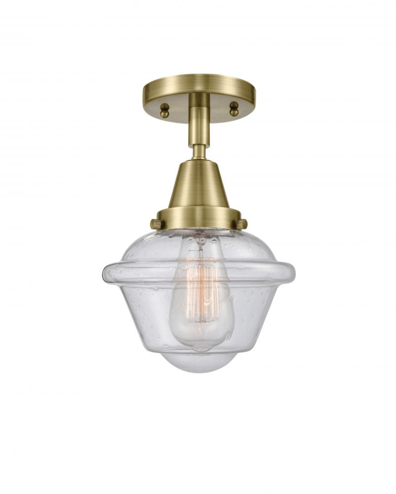 Oxford - 1 Light - 8 inch - Antique Brass - Flush Mount