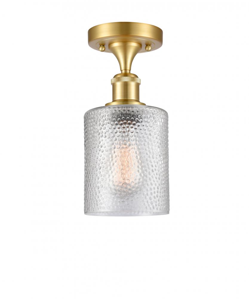 Cobbleskill - 1 Light - 5 inch - Satin Gold - Semi-Flush Mount