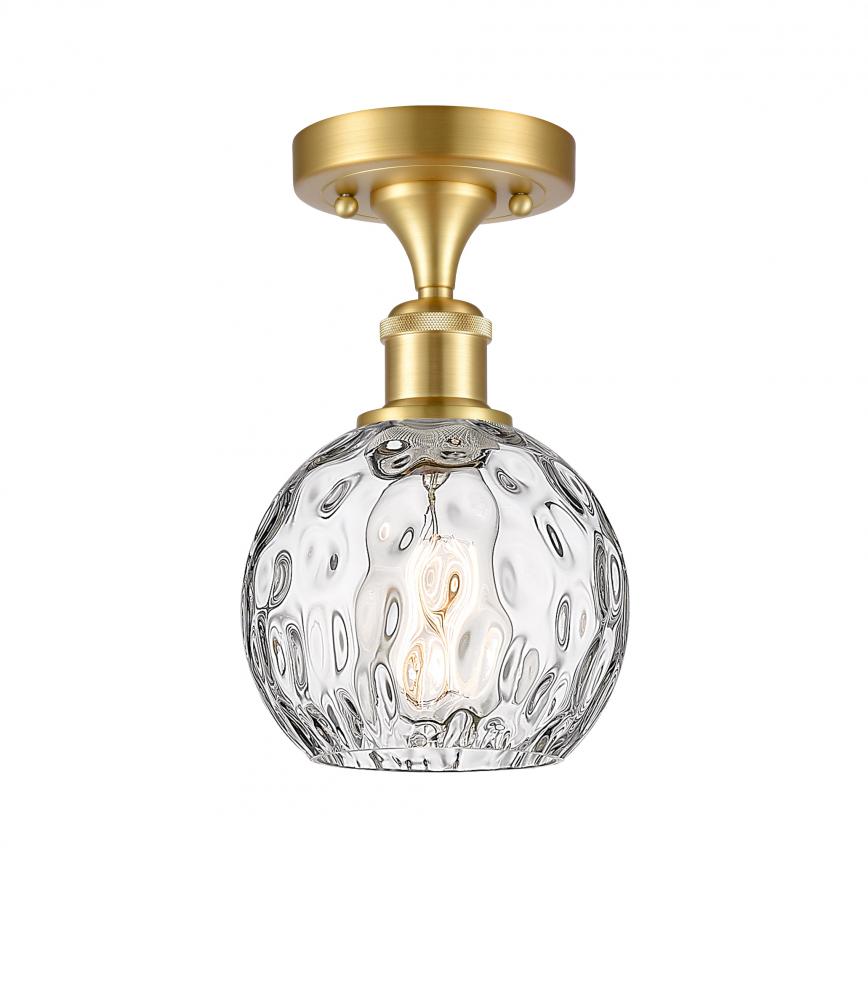 Athens Water Glass - 1 Light - 6 inch - Satin Gold - Semi-Flush Mount