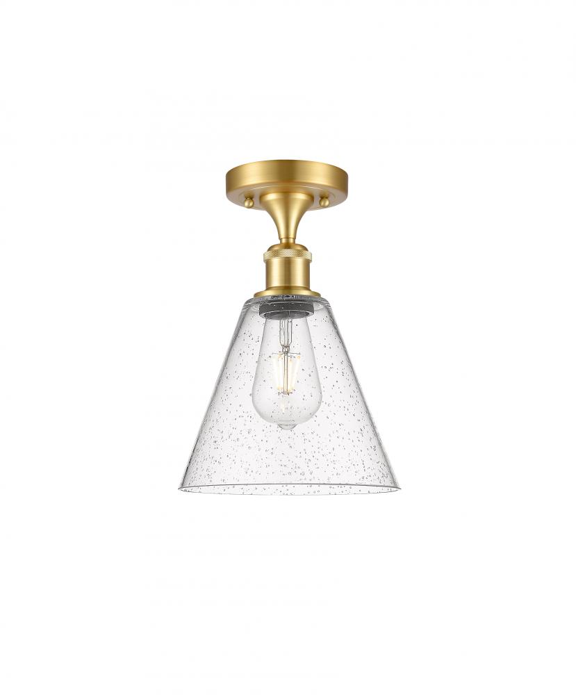 Berkshire - 1 Light - 8 inch - Satin Gold - Semi-Flush Mount