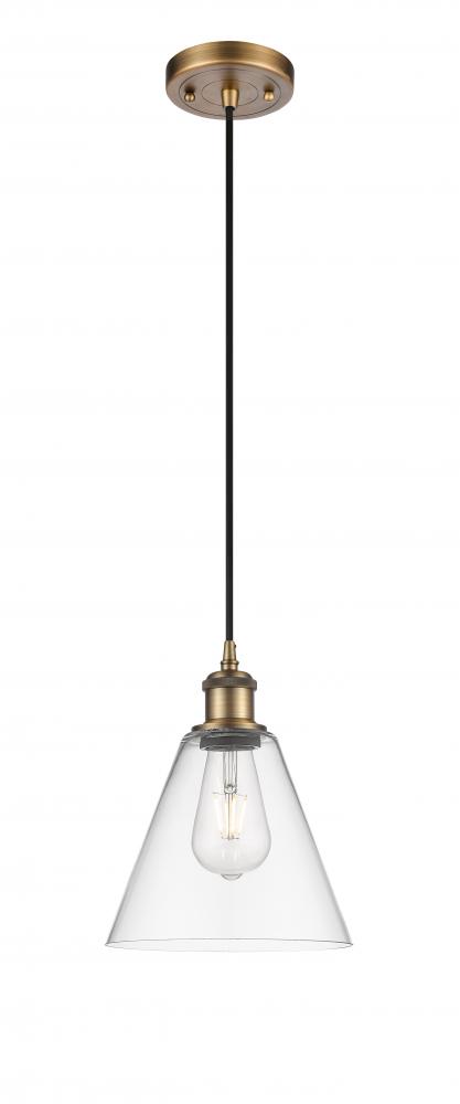 Berkshire - 1 Light - 8 inch - Brushed Brass - Cord hung - Mini Pendant