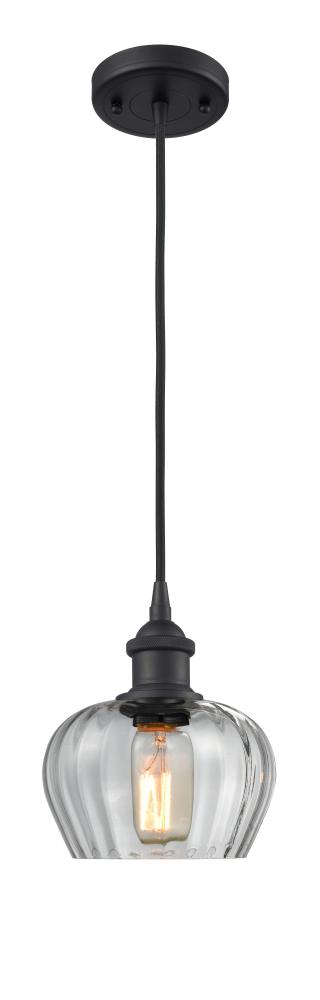 Fenton - 1 Light - 7 inch - Matte Black - Cord hung - Mini Pendant