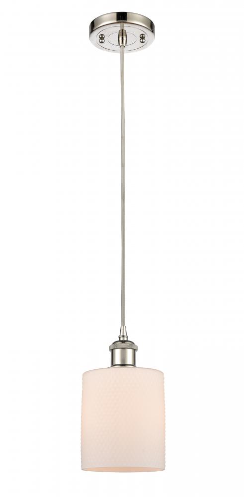 Cobbleskill - 1 Light - 5 inch - Polished Nickel - Cord hung - Mini Pendant