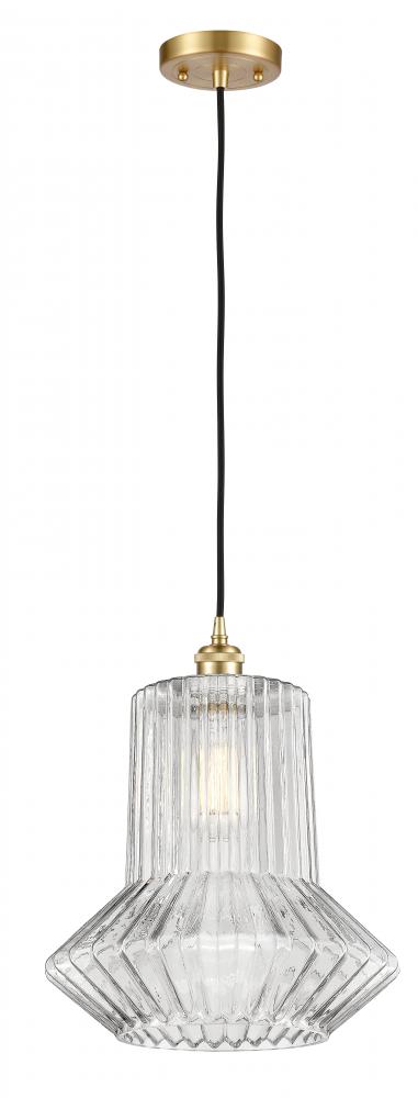 Springwater - 1 Light - 12 inch - Satin Gold - Cord hung - Mini Pendant