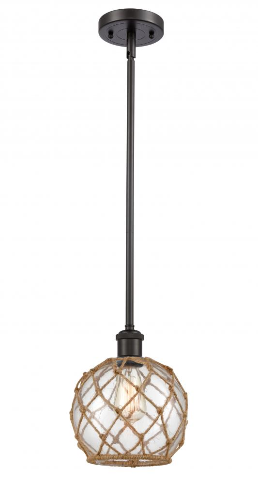 Farmhouse Rope - 1 Light - 8 inch - Oil Rubbed Bronze - Mini Pendant