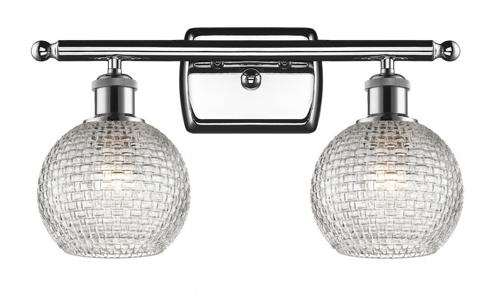 Athens - 2 Light - 16 inch - Polished Chrome - Bath Vanity Light