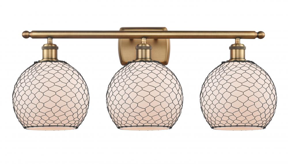 Farmhouse Chicken Wire 3 Light Bath Vanity Light