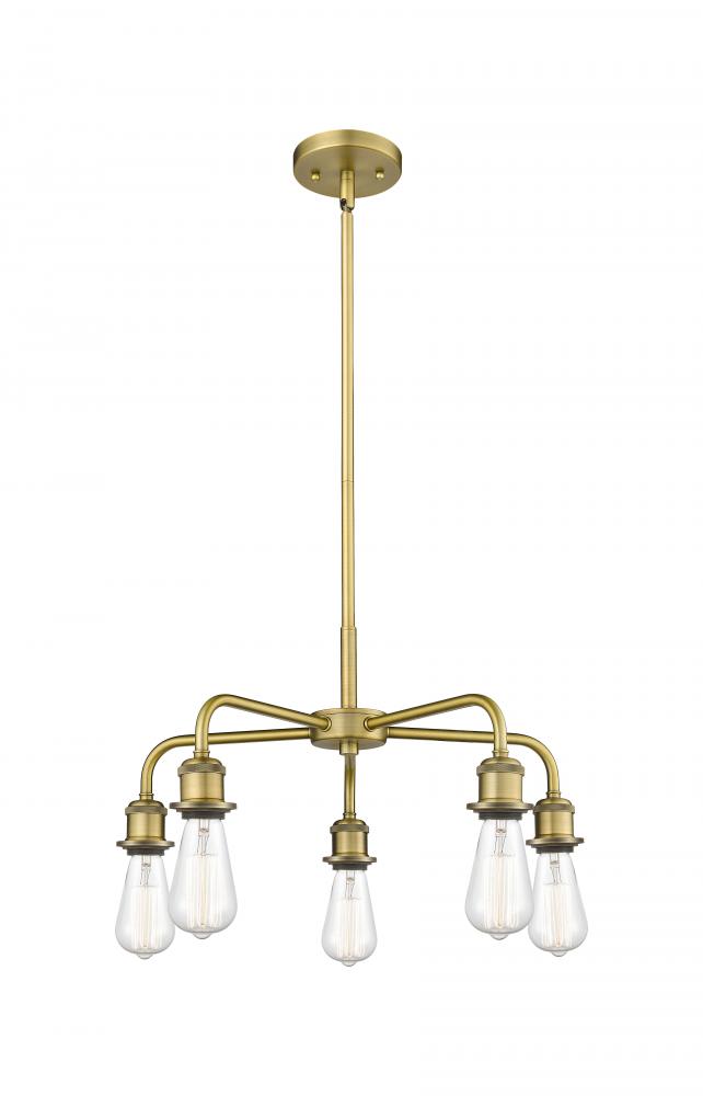 Ballston - 5 Light - 18 inch - Brushed Brass - Chandelier