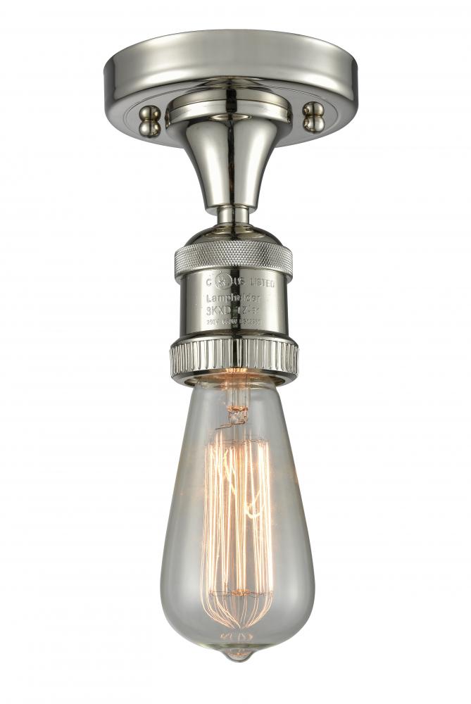 Bare Bulb - 1 Light - 5 inch - Polished Nickel - Semi-Flush Mount