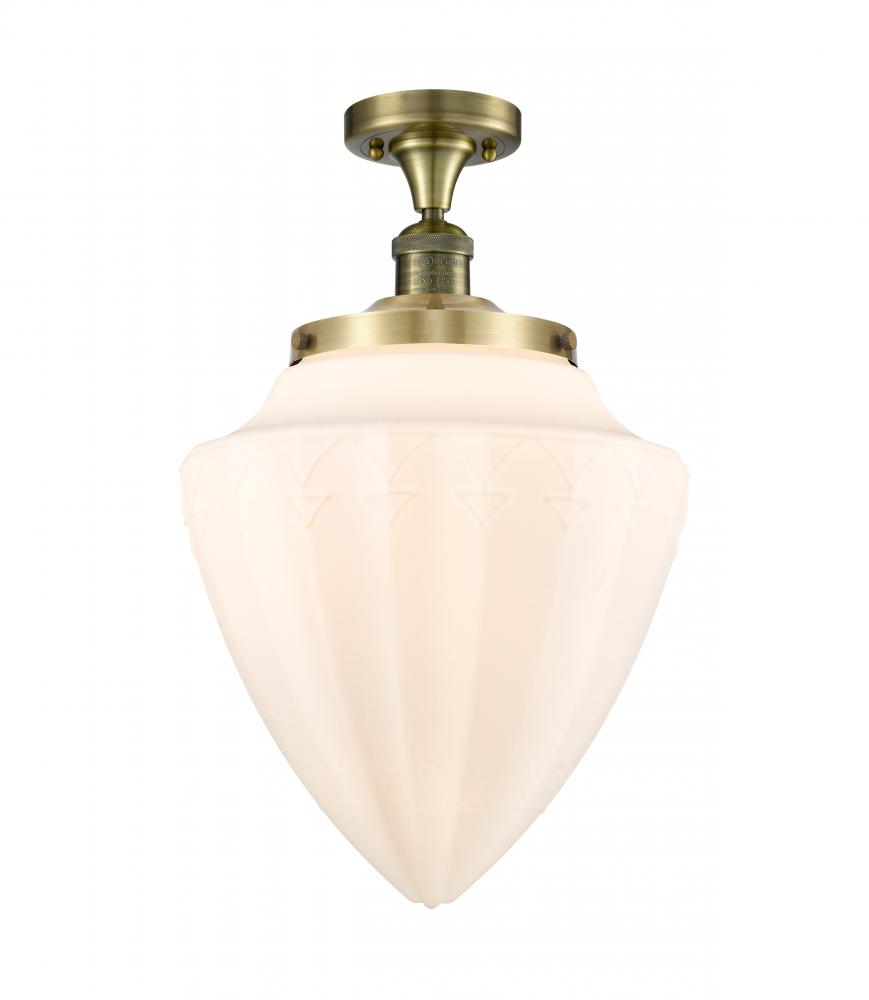 Bullet - 1 Light - 12 inch - Antique Brass - Semi-Flush Mount