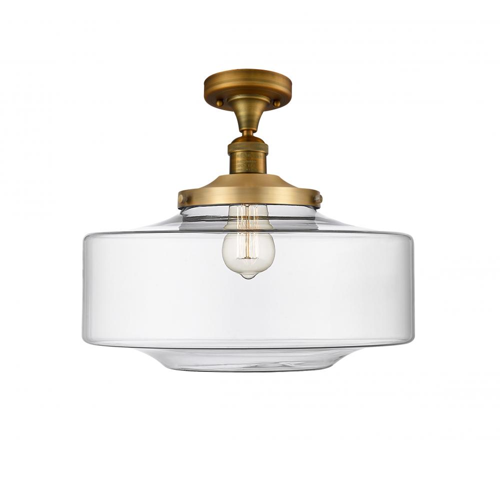 Bridgeton - 1 Light - 16 inch - Brushed Brass - Semi-Flush Mount
