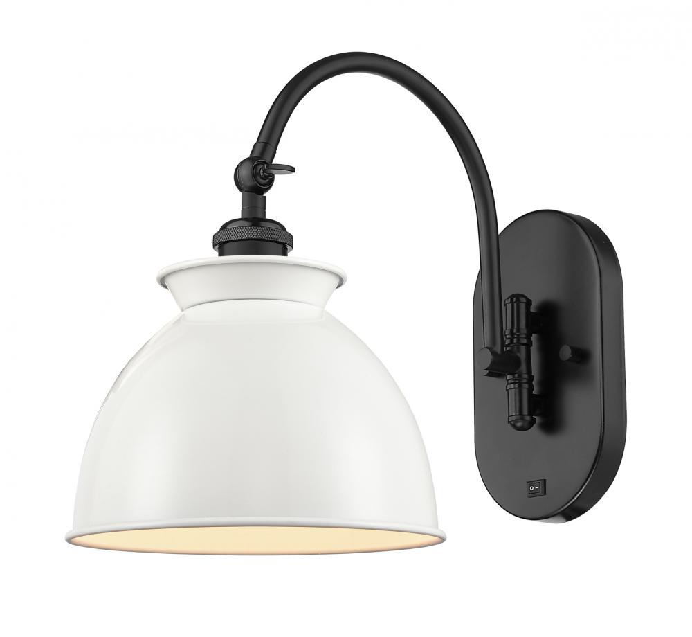 Adirondack - 1 Light - 8 inch - Matte Black - Adjustable Swing Arm