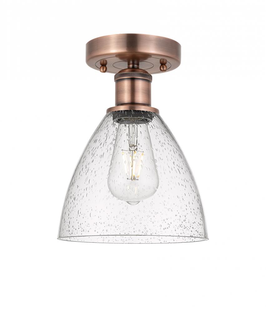 Bristol - 1 Light - 8 inch - Antique Copper - Semi-Flush Mount