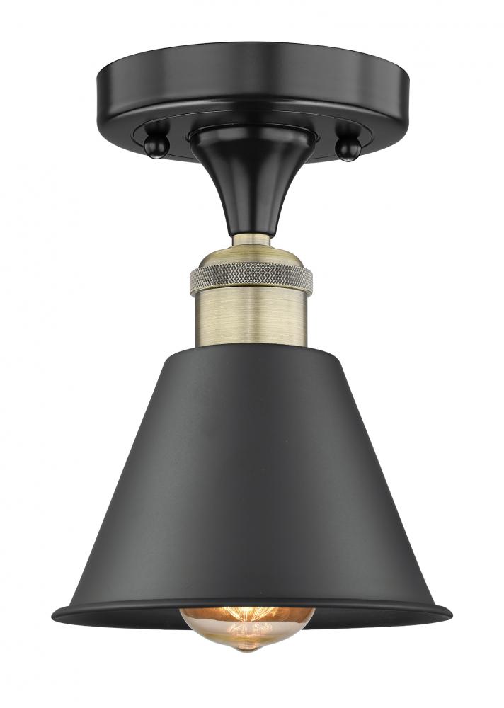 Edison - 1 Light - 7 inch - Black Antique Brass - Semi-Flush Mount
