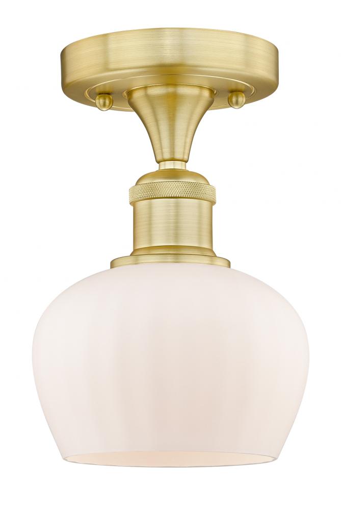 Fenton - 1 Light - 7 inch - Satin Gold - Semi-Flush Mount