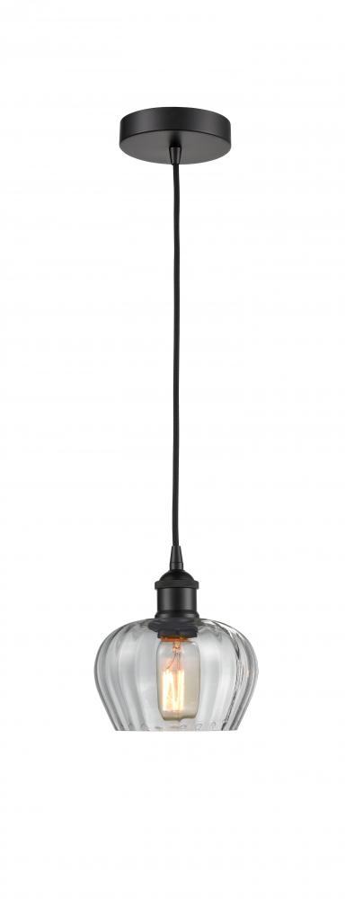 Fenton - 1 Light - 7 inch - Matte Black - Cord hung - Mini Pendant