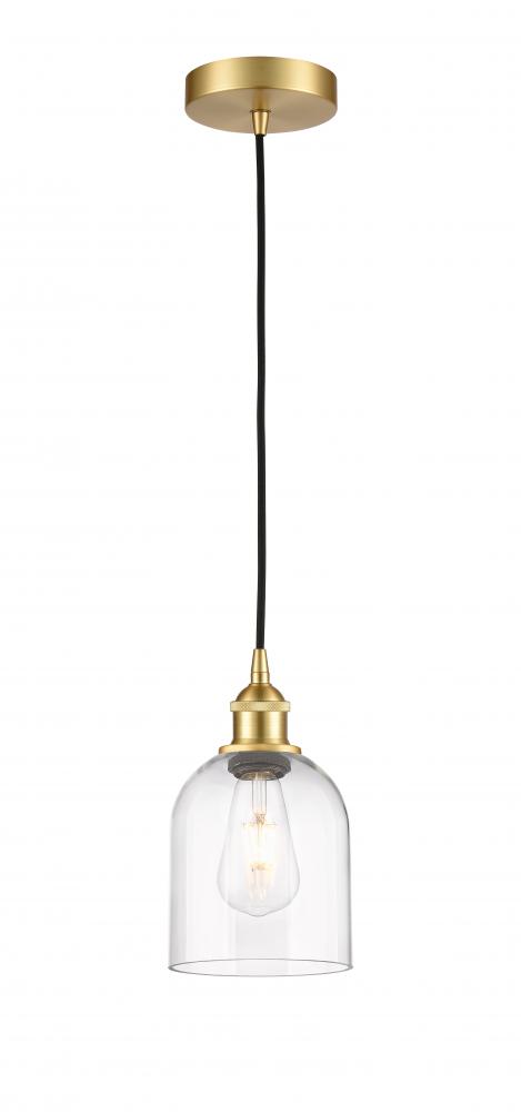 Bella - 1 Light - 6 inch - Satin Gold - Cord hung - Mini Pendant