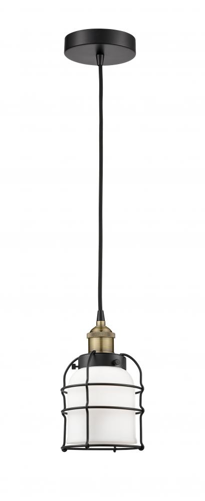 Bell Cage - 1 Light - 6 inch - Brushed Brass - Mini Pendant