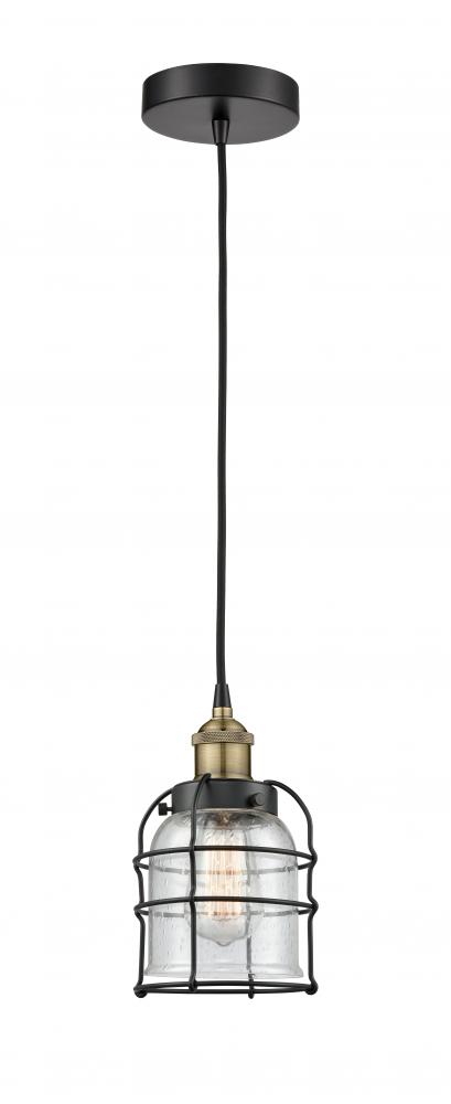 Bell Cage - 1 Light - 6 inch - Black Antique Brass - Mini Pendant