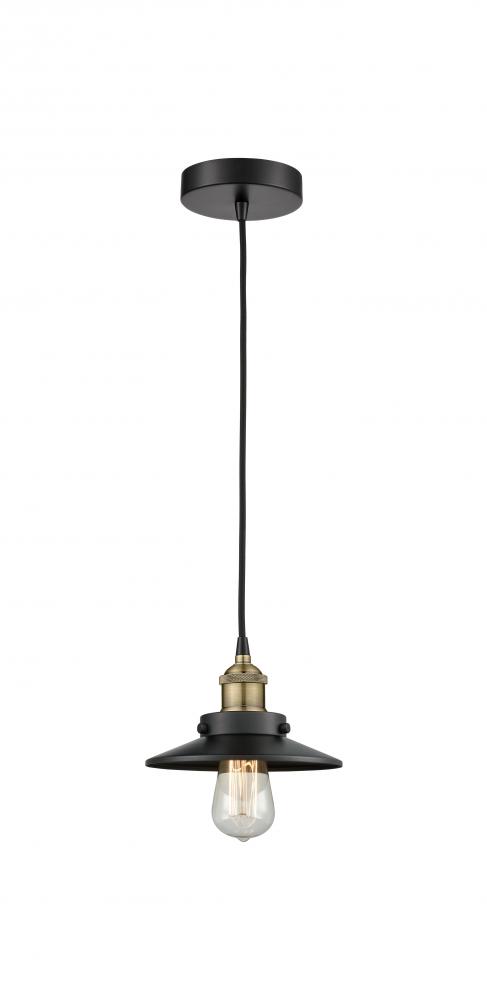 Edison - 1 Light - 8 inch - Black Antique Brass - Cord hung - Mini Pendant