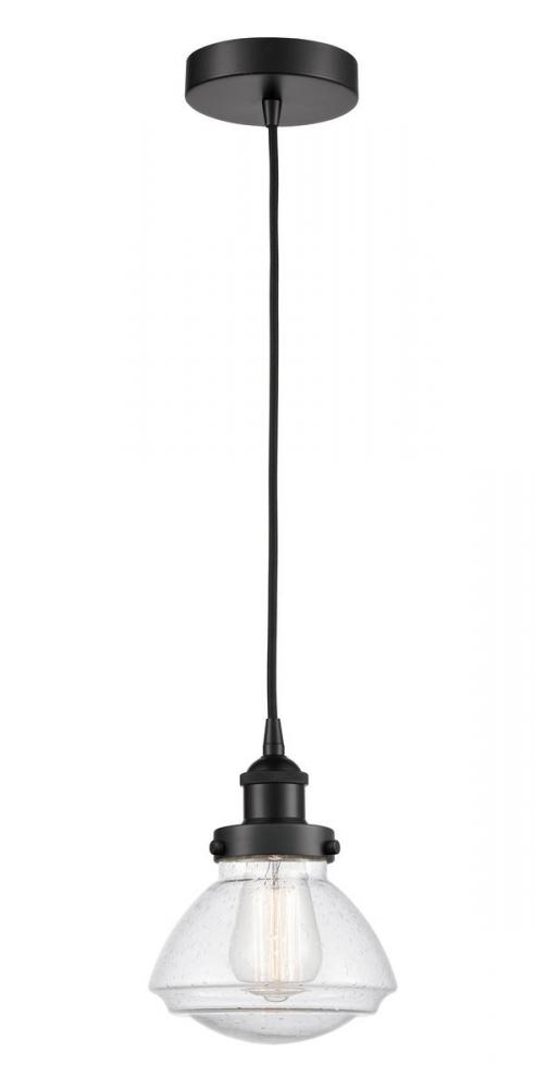 Olean - 1 Light - 7 inch - Matte Black - Cord hung - Mini Pendant