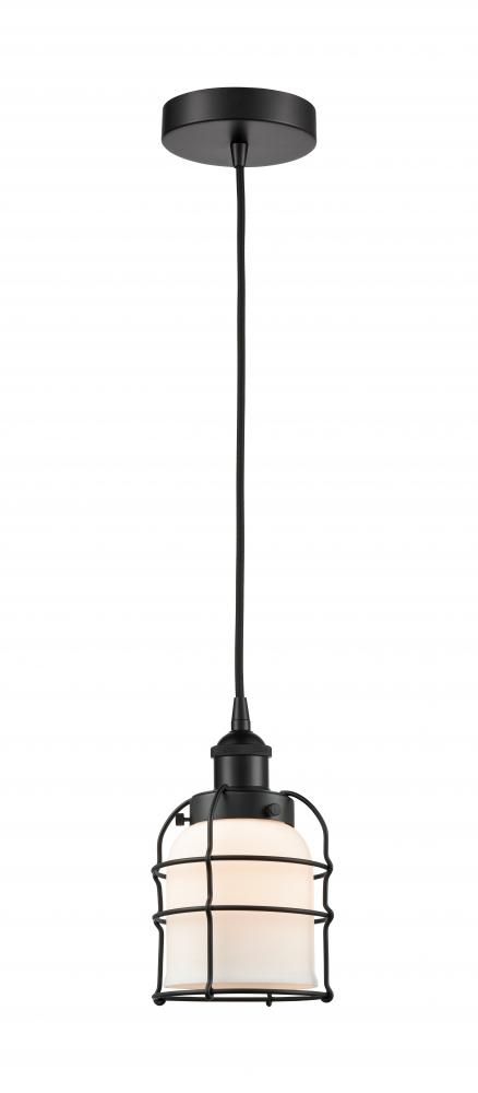 Bell Cage - 1 Light - 6 inch - Matte Black - Mini Pendant