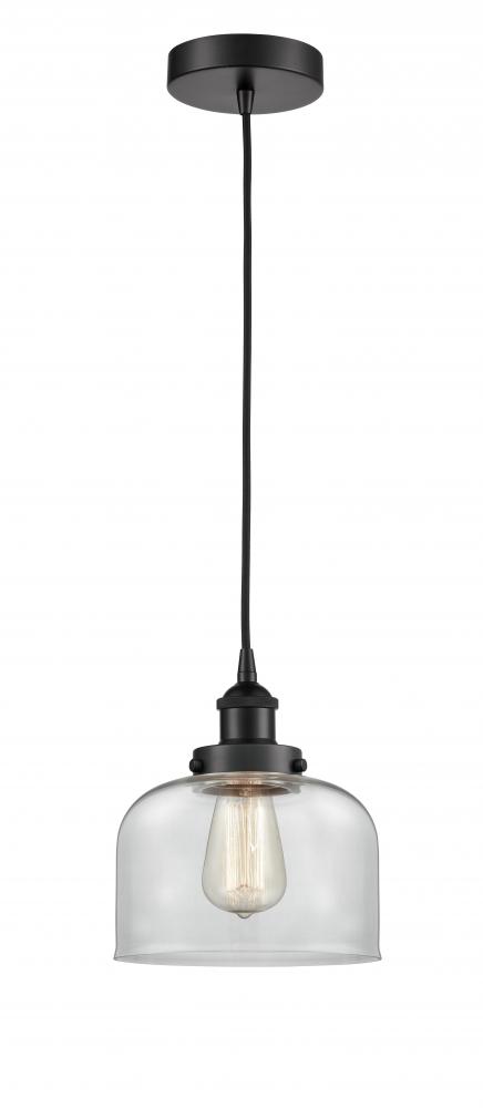 Bell - 1 Light - 8 inch - Matte Black - Cord hung - Mini Pendant