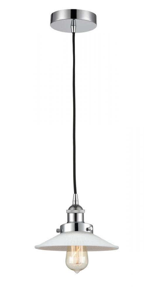 Halophane - 1 Light - 9 inch - Polished Chrome - Cord hung - Mini Pendant