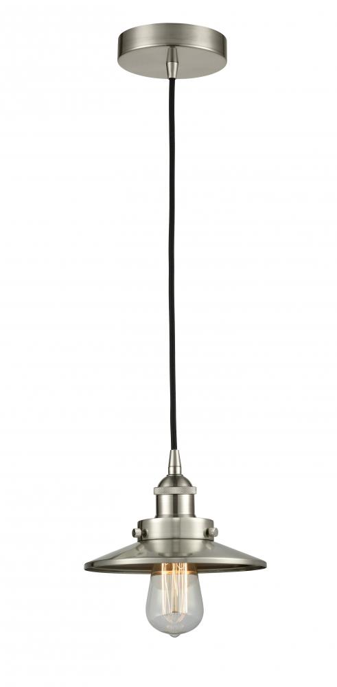 Edison - 1 Light - 8 inch - Brushed Satin Nickel - Cord hung - Mini Pendant
